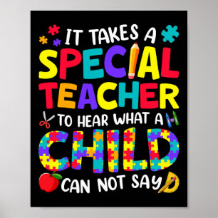 Speciale leraar om te horen wat een kind autisme w poster