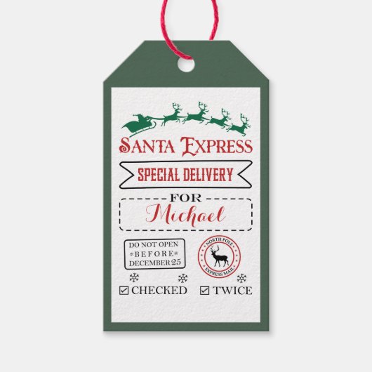 Speciale levering | Cadeau Labels vanaf Santa Nort Cadeaulabel (Voorkant)