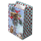 Speciale levering, Kardinalen in een Snowy Mailbox Medium Cadeauzakje (Achterkant Gekanteld)