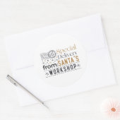Speciale levering Kerstman's workshop Kerstmis Ronde Sticker (Envelop)
