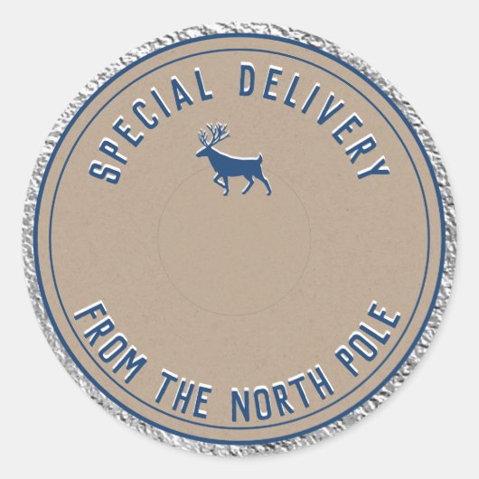 Speciale levering Kraft uit de noordpool Silver Ronde Sticker (Voorkant)