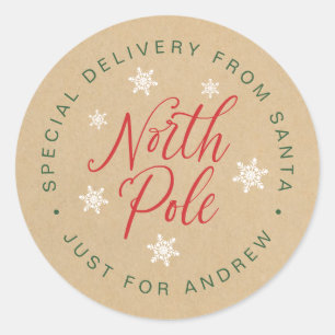 Speciale levering Noordpool Kraft Brown - Aangepas Ronde Sticker