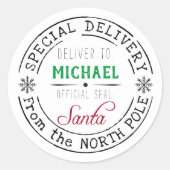 Speciale levering Noordpool Santa Ronde Sticker (Voorkant)