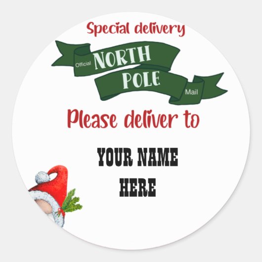 Speciale levering NORTH POLE sticker (Voorkant)