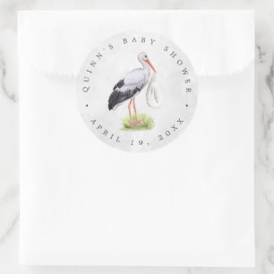 Speciale Levering Ooievaar Baby Shower Favor Sti Ronde Sticker