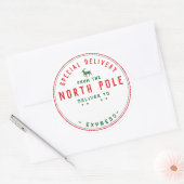 Speciale levering op de Noordpool Express Ronde Sticker (Envelop)