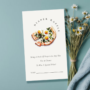 Speciale Levering Pizza Luier Raffle Baby shower Informatiekaartje
