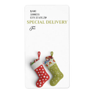 SPECIALE LEVERING, Rood- EN Groene kerstkaarten Etiket