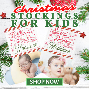Speciale Levering Santa Foto Naam toevoegen Baby P Kleine Kerstsok