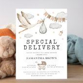 Speciale levering Stork Baby shower Kaart