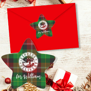 Speciale levering van de kerstman Kerstcadeau Ster Sticker