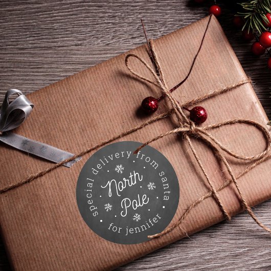 Speciale levering van de Kerstman Noordpool Kerstm Ronde Sticker