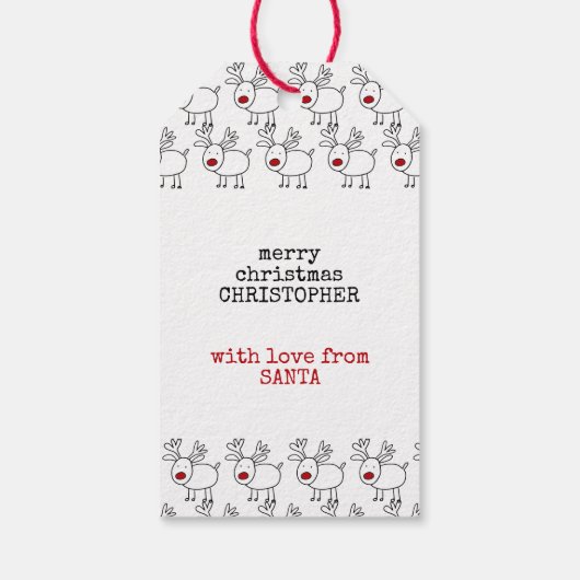 Speciale levering van North Pole Custom Rendier Cadeaulabel (Achterkant)