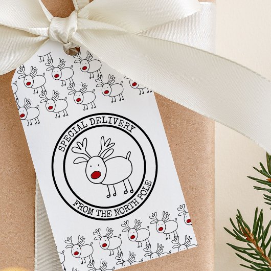 Speciale levering van North Pole Custom Rendier Cadeaulabel