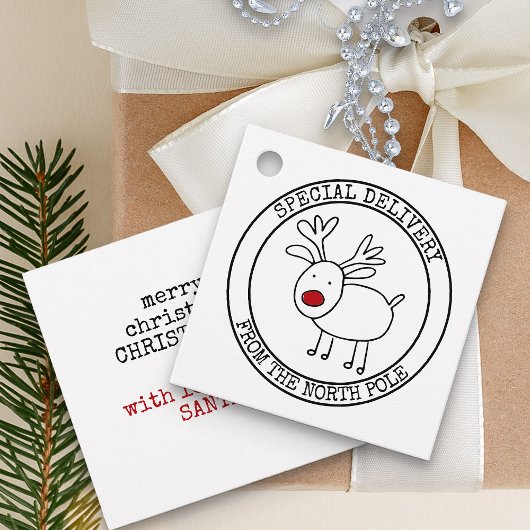 Speciale levering van North Pole Custom Santa Bedankjes Labels