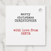 Speciale levering van North Pole Custom Santa Bedankjes Labels (Achterkant)