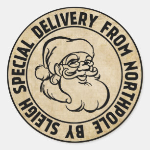 Speciale levering van Northpole Stamp Ronde Sticker