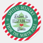 Speciale levering van Santa Kinder Kerst sticker (Voorkant)