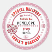 Speciale levering van Santa naar Child Gift Label (Voorkant)