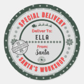 Speciale levering van Santa naar Child Gift Label (Voorkant)