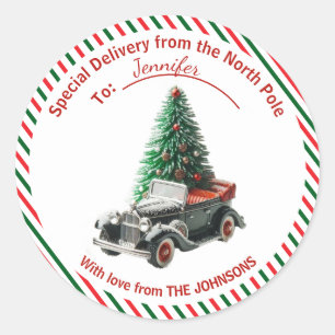 Speciale levering vanaf de Noordpool Ronde Sticker