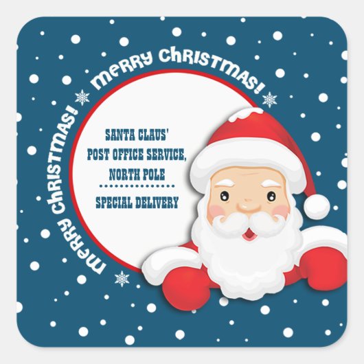 Speciale levering vanaf North Pole Christmas Vierkante Sticker (Voorkant)