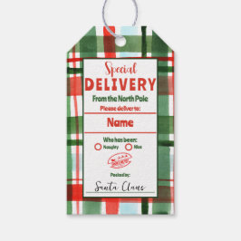 Speciale levering vanaf Santa's Workshop Label Cadeaulabel