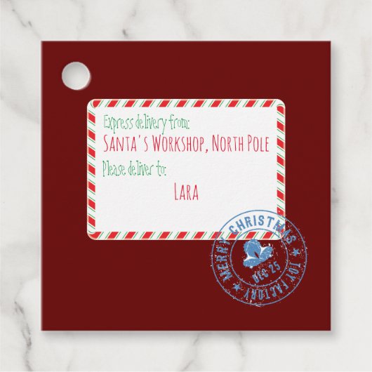 Speciale levering voor Santa's Workshop Bedankjes Labels (Voorkant)