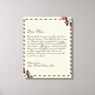 Speciale liefdesbrief handgeschreven paren canvas afdruk