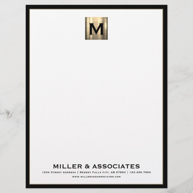 Speciale Luxe Monogram Business Letterhead Briefhoofd (Voorkant)
