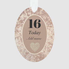 Speciale luxe velvet verjaardagsversiering 16e ornament