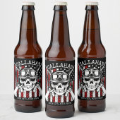 Speciale naam Soldaat Skull Dual Pistolen USA Vlag Bier Etiket