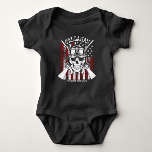 Speciale naam Soldaat Skull Dual Pistolen USA Vlag Romper