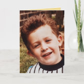 Speciale neef groen geel foto verjaardag kaart (Voorkant)