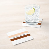 Speciale opa Peach en Brown Vierkante Kartonnen Onderzetter (Insitu)