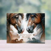 Speciale paarden bruine bruiloft acryl bord (Neutraal)