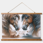 Speciale paarden bruine bruiloft hangend wandkleed (Voorkant)