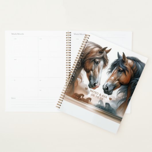 Speciale paarden bruine bruiloft planner (Display)