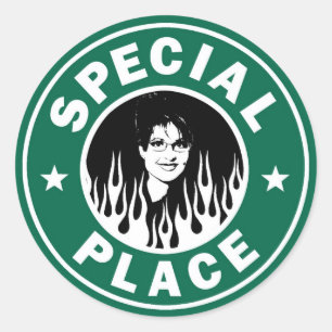 Speciale plaats in de hel ronde sticker