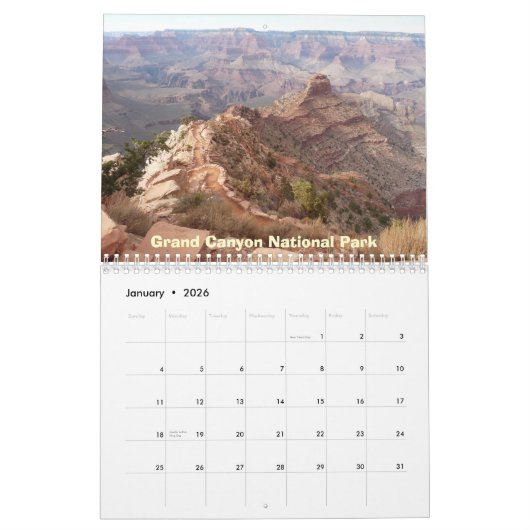 Speciale plaatsen van Arizona Kalender (Jan 2026)