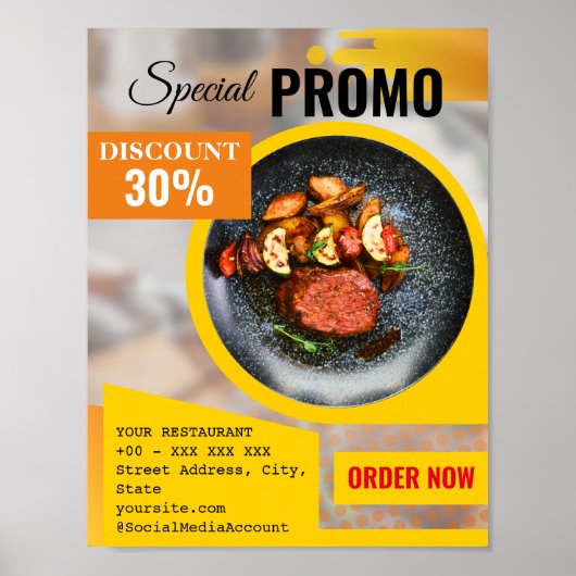 Speciale Promo Restaurant Korting Voedsel Poster (Voorkant)