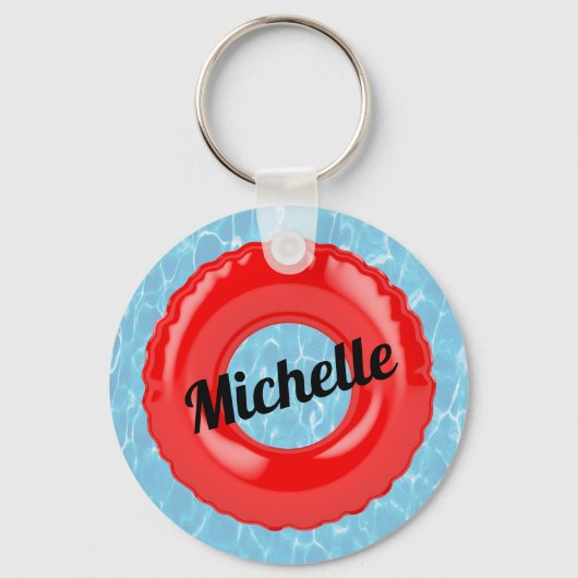 Speciale rode buis voor zwembad sleutelhanger (Voorkant)