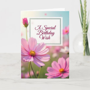 Speciale Roze Bloemkaart Kaart