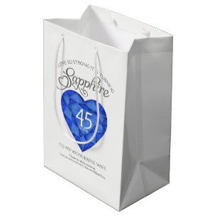 Speciale Sapphire jewel 45e jaars juweltas Medium Cadeauzakje