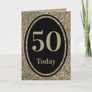 Speciale stijlvolle door jaar verjaardagskaart 50e kaart