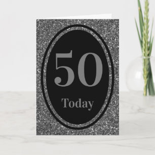 Speciale stijlvolle door jaar verjaardagskaart 50e kaart