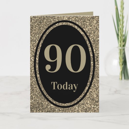 Speciale stijlvolle door jaar verjaardagskaart 90e kaart (Voorkant)