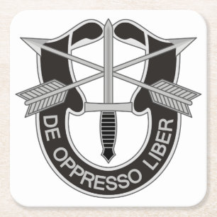 Speciale strijdkrachten SF de Oppresso Liber Vierkante Kartonnen Onderzetter