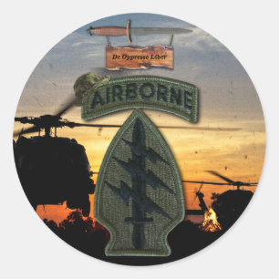 Speciale strijdkrachten Veteranen van de Groene Be Ronde Sticker