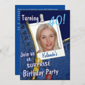 Speciale Surprice Birthday Party Kaart (Voorkant / Achterkant)